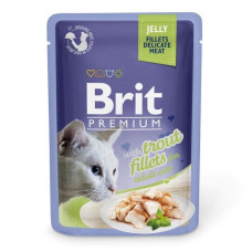 Вологий корм для котів Brit Premium Cat Trout Fillets Jelly pouch, філе форелі в желе, 85г