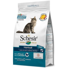 Корм Schesir Cat Hairball с курицей для взрослых кошек с длинной или густой шерстью в возрасте от 1 до 7 лет, 400 г