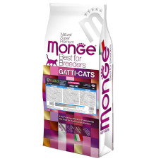 Низкозерновой корм MONGE CAT BWILD LOW GRAIN ANCHOVIES с анчоусами для взрослых кошек 10кг