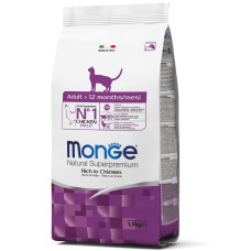 Збалансований корм MONGE Adult з куркою для дорослих кішок 400г