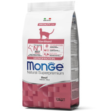 Корм Monge Cat Monoprotein Sterilised для взрослых стерилизованных кошек, с говядиной 1,5кг