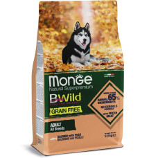 Беззерновий корм Monge Dog Bwild Grain Free, для дорослих собак усіх порід, лосось 2,5кг