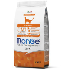 Корм Monge Cat Monoprotein Sterilised для дорослих стерилізованих кішок, з качкою 1,5кг