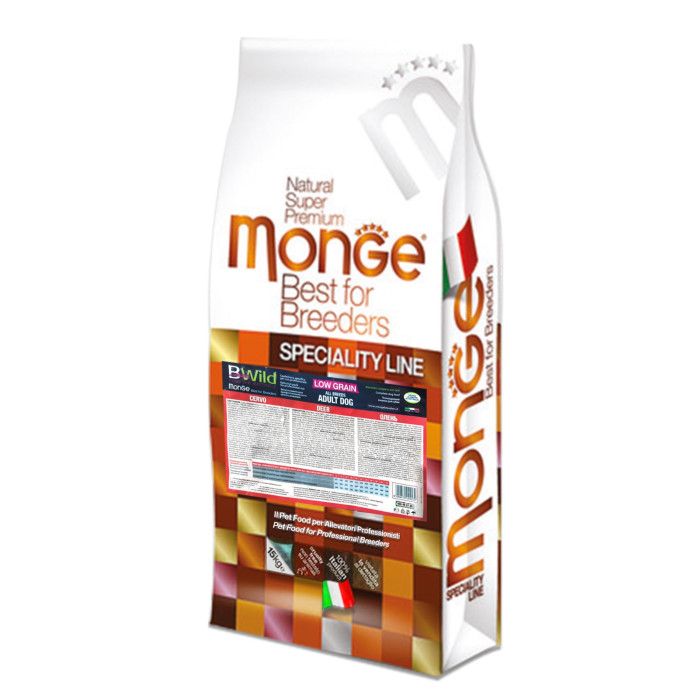 Низькозерновий корм Monge Dog Bwild Low Grain для дорослих собак усіх порід, оленина 15кг