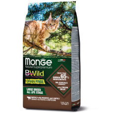 Беззерновий корм Monge BWild Cat GRAIN FREE з м'яса буйвола для великих котів різного віку 1,5кг