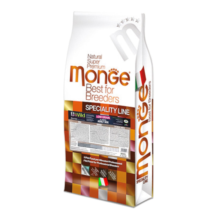 Низькозерновий корм Monge Dog Bwild Low Grain для дорослих собак усіх порід, гусак 2,5кг