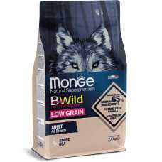 Низкозерновой корм Monge Dog  Bwild Low Grain для взрослых собак всех пород, гусь 2,5кг