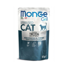Monge Cat GRILL Sterilised - мясные кусочки в желе, форель