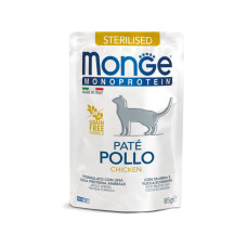 М'ясний паштет Monge Cat MONOPROTEIN Sterilised 100% курка 85г