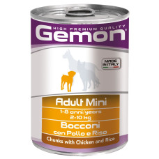 Консервы Gemon Dog Wet Mini Adult курица с рисом - кусочки в желе 415 г