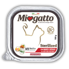 Консервы Morando Miogatto для стерилизованных котов с говядиной и овощами, 100 г