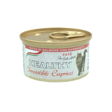 HEALTHY ® Irresistibili Capricci влажный корм для привередливых котов - паштет с лососем и креветками 85г
