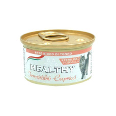 HEALTHY ® Irresistibili Capricci влажный корм для привередливых стерилизованных котов - паштет с тунцом 85г