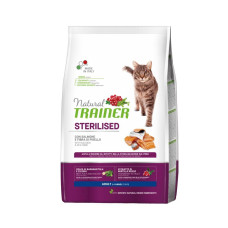 Корм Trainer Natural Super Premium Adult Sterilised with Salmon для стерилизованных кошек с лососем и волокнами гороха, 300г