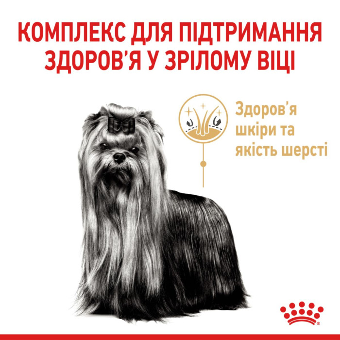 Корм Royal Canin YorkshireTerrier Adult 8+ для пожилых собак породы йоркширский терьер от 8 лет, 1,5 кг