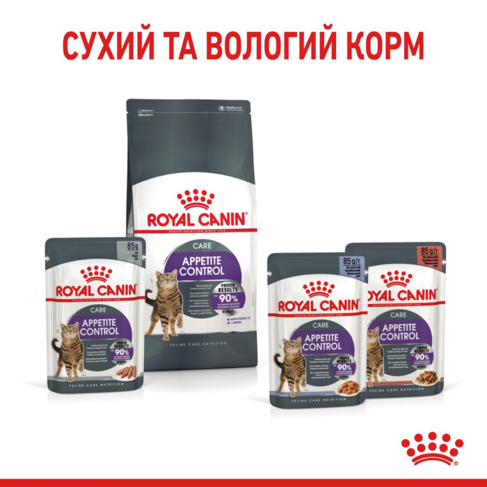 Консерви Royal Canin Appetite Control Care Jelly (шматочки в желе) для стерилізованих/кастрованих кішок 1-7 років, схильних до випрошування корму, 85 г