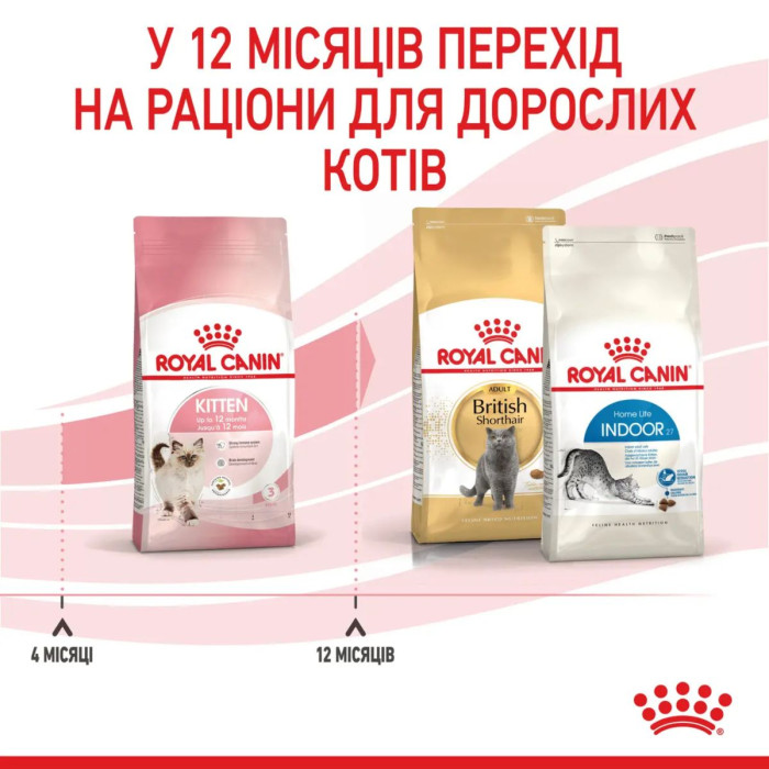 Корм Royal Canin Kitten для котят в возрасте до 12 месяцев, 2кг + контейнер для корма в подарок