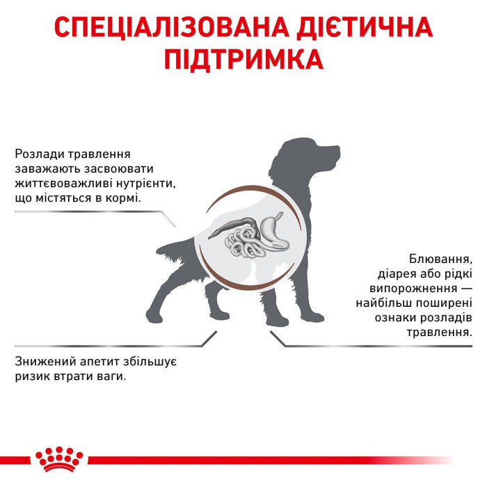 Корм Royal Canin Gastrointestinal для дорослих собак при гострих розладах травлення, 2 кг