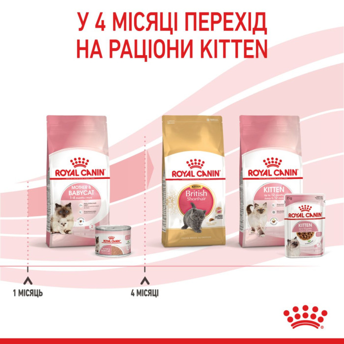Влажный корм для новорожденных котят Royal Canin MOTHER & BABYCAT (Ultra soft mousse), 195 г