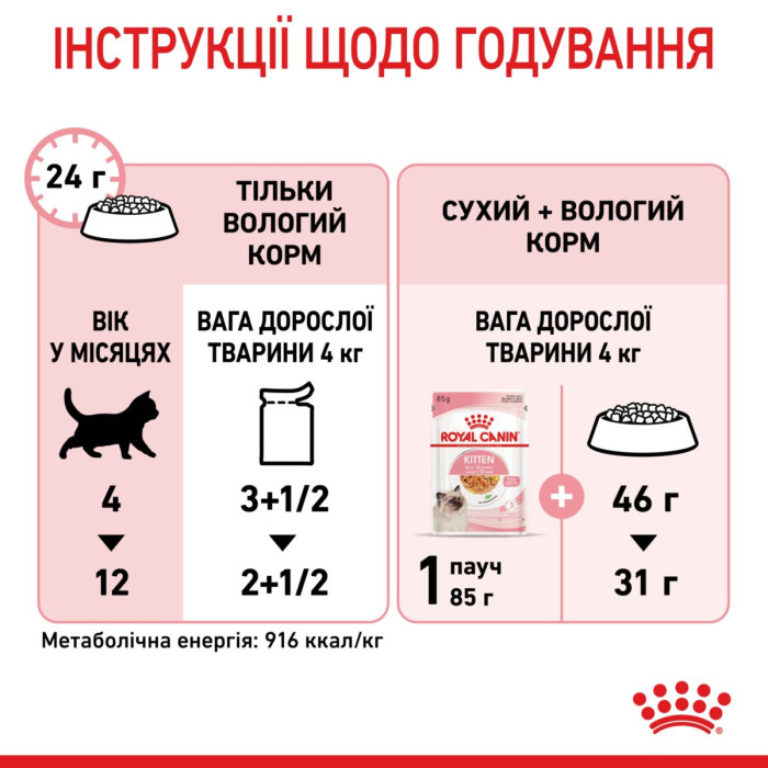 Консервы Royal Canin Kitten Chunks in jelly (кусочки в желе) для котят до 12 месяцев, 85г