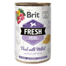 Консервы Brit Fresh Dog с телятиной и пшеном для собак 400г