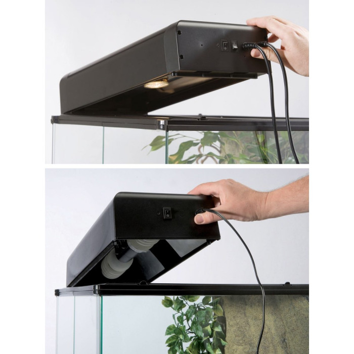 Светильник ExoTerra для террариумов Compact top для ультрафиолетовых ламп, пластик/металл, E27, 30х9х15 см