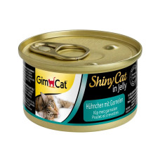Вологий корм для кішок Shiny Cat 70g, курка та креветка