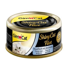 Вологий корм для кішок Shiny Cat Filet 70g, тунець та анчоус