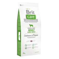Сухой корм Brit Care GF Adult Large Breed Salmon & Potato для взрослых собак крупных пород (от 25 до 45 кг), лосось и картофель, 12кг