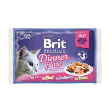 Brit Premium Cat Набор паучей 4шт х 85g обеденная тарелка в желе