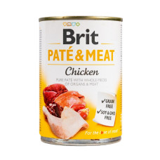 Влажный корм для собак Brit Pate and Meat Dog k 400 g с курицей