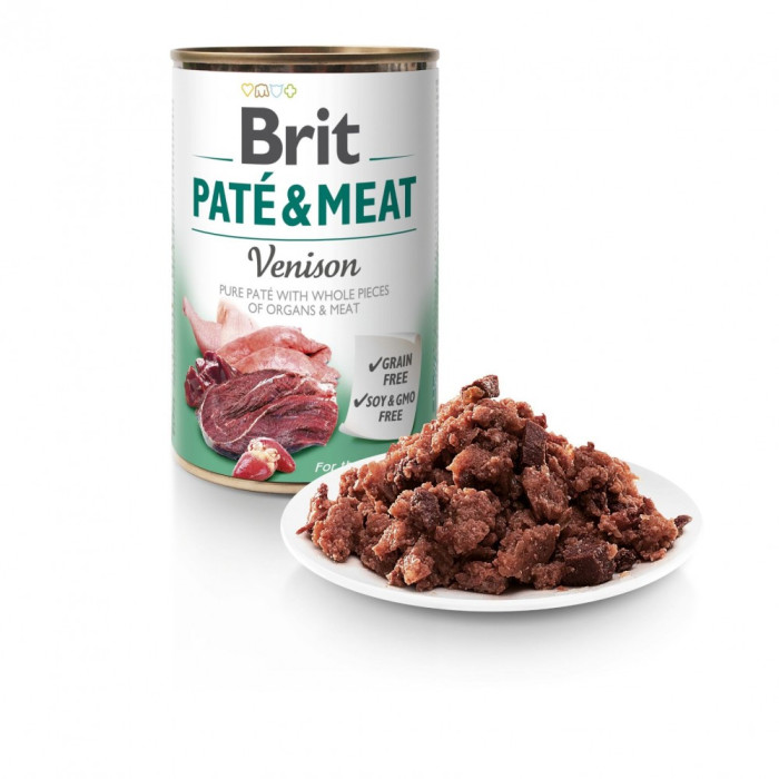 Влажный корм для собак Brit Pate and Meat Dog k 400 g venison