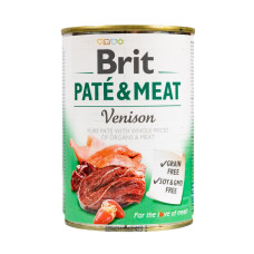 Влажный корм для собак Brit Pate and Meat Dog k 400 g venison
