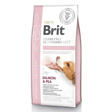 Корм Brit GF VetDiets Dog Hypoallergenic для собак, при пищевой аллергии, с лососем, горохом и гречкой, 12кг