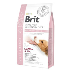 Корм Brit GF VetDiets Dog Hypoallergenic для собак, при пищевой аллергии, с лососем, горохом и гречкой, 2кг