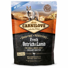 Холистик корм Carnilove Fresh Ostrich and Lamb for Small Breed Dogs для взрослых собак мелких пород, 1,5kg страус и ягненок