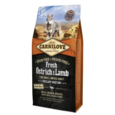 Холістик корм Carnilove Fresh Ostrich and Lamb for Small Breed Dogs для дорослих собак дрібних порід, 6kg страус та ягня