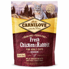 Корм для привередливых кошек Carnilove Fresh Chicken and Rabbit Gourmand for Adult cats, курица, кролик, 400г