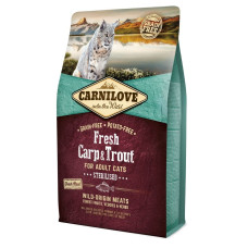Корм для стерилизованных кошек Carnilove Fresh Carp and Trout Sterilised for Adult cats, карп, форель, 6кг