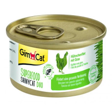 Вологий корм для кішок Shiny Cat SUPERFOOD 70g, курка з травою