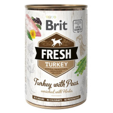 Консервы Brit Fresh Dog с индейкой и горохом для собак, 400г