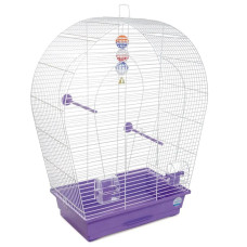 Клетка для птиц Арка большая бело-фиолетовая 44*27*75