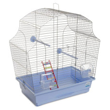 Клетка для птиц Мери хром/светло-голубая  44*27*54