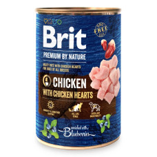 Влажный корм для собак Brit Premium by Nature k 800 г, курица с куриным сердцем