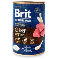 Влажный корм для собак Brit Premium by Nature k 400 г, говядина с требухой