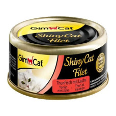 Вологий корм для кішок Shiny Cat Filet 70g, тунець та лосось