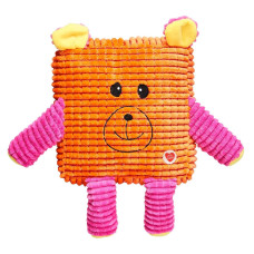 Медведь оранжевый с пищалкой GimDog Мордочки CUDDLY CUBES, 30 см
