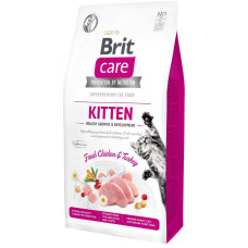 Гипоаллергенный корм Brit Care Cat GF Kitten HGrowth and Development для здорового роста и развития котят, 7кг