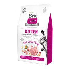 Гипоаллергенный корм Brit Care Cat GF Kitten HGrowth and Development для здорового роста и развития котят, 2кг