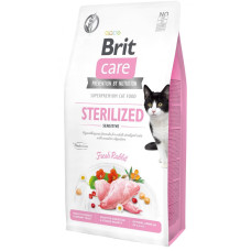 Гипоаллергенный корм Brit Care Cat GF Sterilized Sensitive для стерилизованных котов с чувствительной пищеварительной системой, 7кг